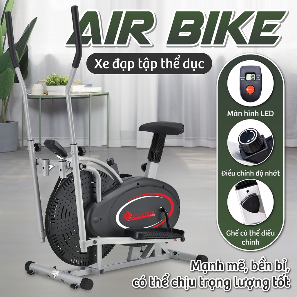 (ALL COLOR) Xe đạp tập thể dục trong nhà -AIR BIKE kết hợp tay chân ...