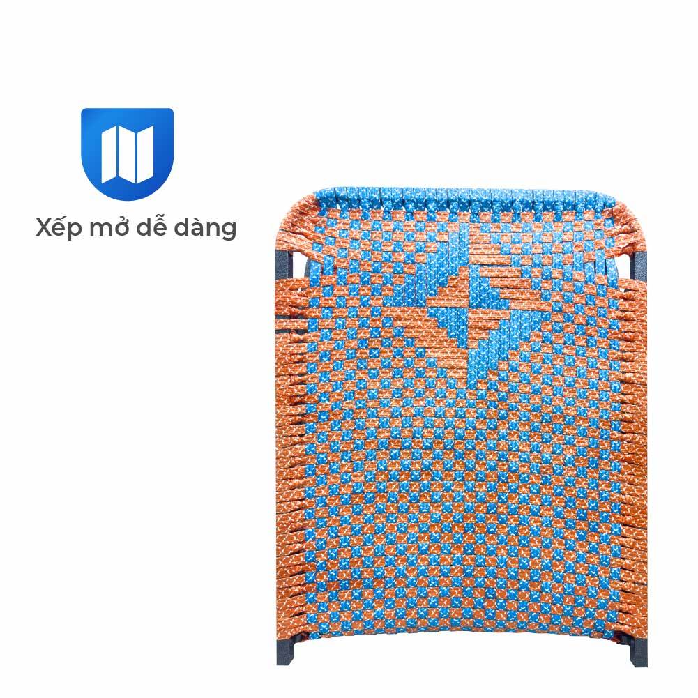 Giường gấp gọn Win QUI PHÚC, mặt giường đan dây nhựa, chắc chắn, thoáng mát, đàn hồi cao, tiện dụng