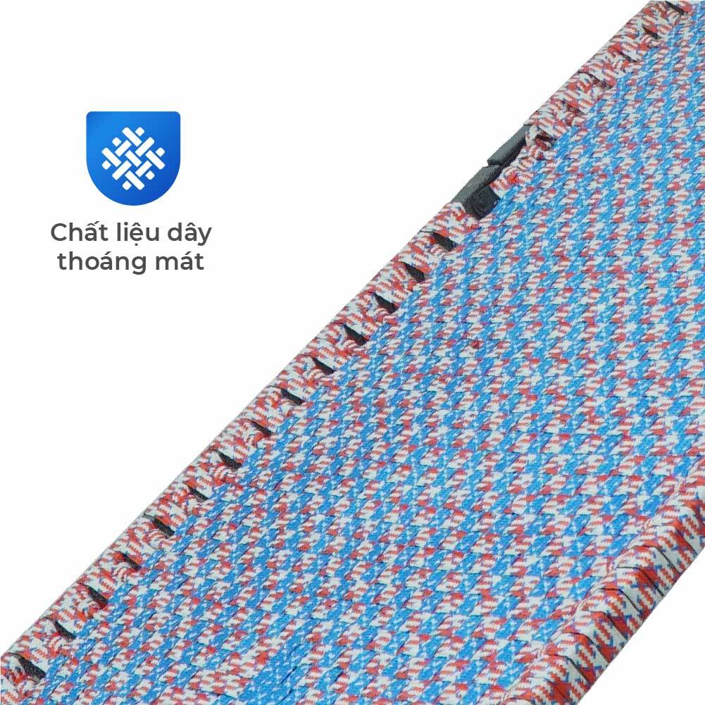 Giường gấp gọn Win QUI PHÚC, mặt giường đan dây nhựa, chắc chắn, thoáng mát, đàn hồi cao, tiện dụng