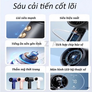 Bảo hành 12 tháng Quạt cầm tay mini N68 100 cấp độ gió, Quạt sạc mini, Màn hình hiển thị pin 5000mAh