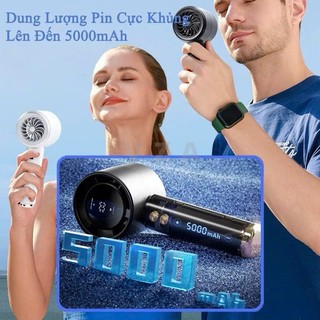 Bảo hành 12 tháng Quạt cầm tay mini N68 100 cấp độ gió, Quạt sạc mini, Màn hình hiển thị pin 5000mAh