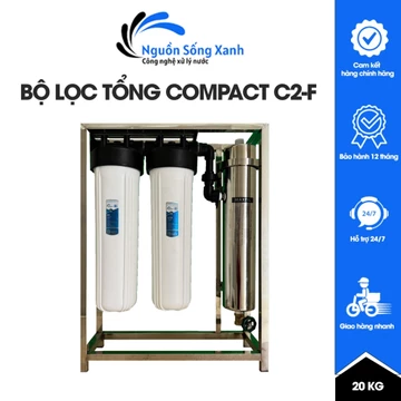 Bộ Lọc Nước Thô Đầu Nguồn 3 Cấp Lọc - Bộ Lọc Tổng Compact C2F Để Sàn Màng UF Công Suất 3000 L/H