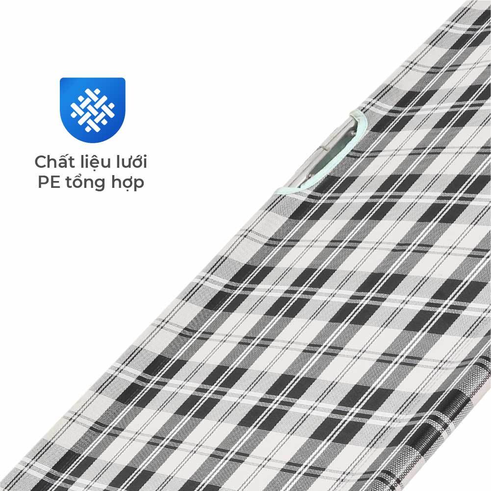 Giường gấp gọn inox Deli QUI PHÚC, lưới bố cao cấp, thoáng khí, đàn hồi tốt, bền chắc, dễ dàng cất giữ, mang đi