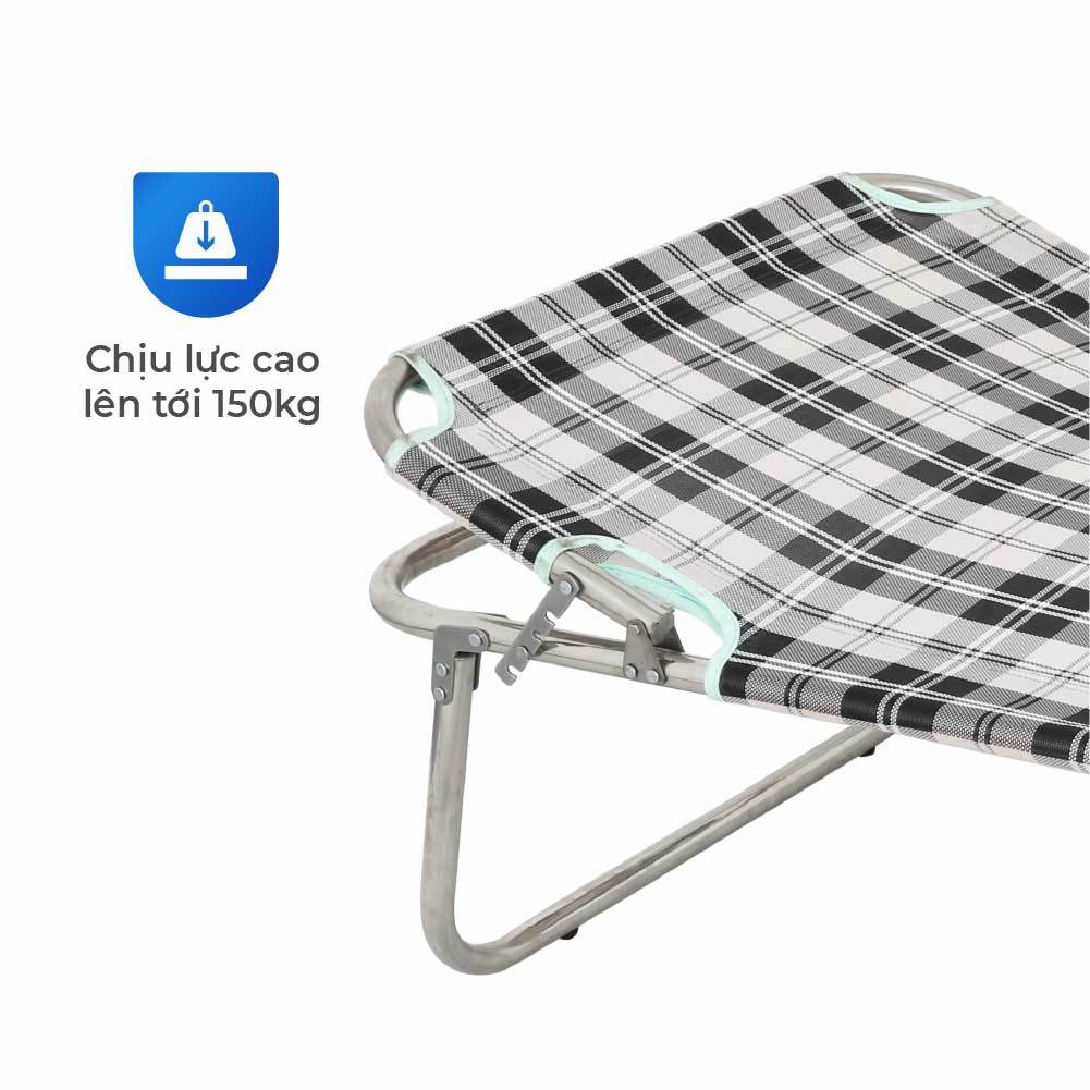 Giường gấp gọn inox Deli QUI PHÚC, lưới bố cao cấp, thoáng khí, đàn hồi tốt, bền chắc, dễ dàng cất giữ, mang đi