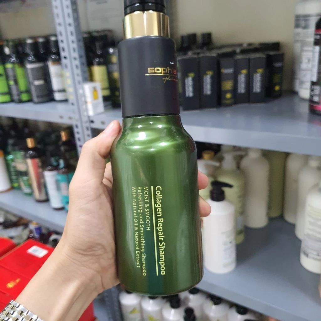 Cặp dầu gội xả SOPHIA Platinum Collagen Repair size 500ml hỗ trợ tóc mềm mượt giảm gãy rụng tóc