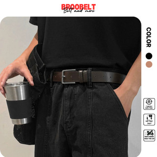 Thắt lưng nam nữ mặt kim vuông đơn giản da PU dây nịt unisex thời trang basic Hàn Quốc 3.2cm.