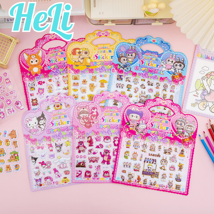 HC0108 VỈ STICKER 3D NỔI, HÌNH DÁN 3D TRANG TRÍ, QUÀ TẶNG CHO HỌC SINH, SINH NHẬT