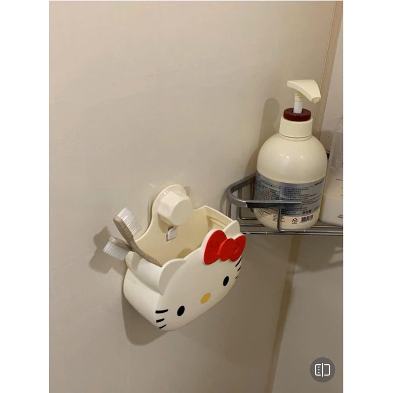 Giỏ đựng đồ treo nhà tắm hello kitty kèm miếng dán