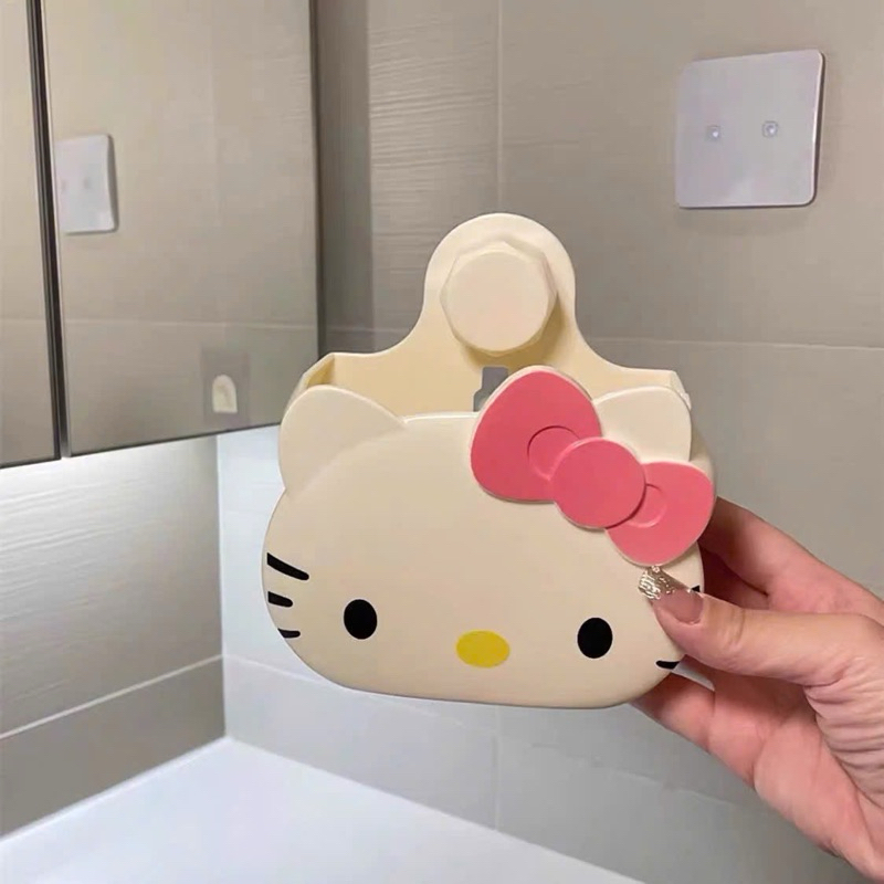 Giỏ đựng đồ treo nhà tắm hello kitty kèm miếng dán