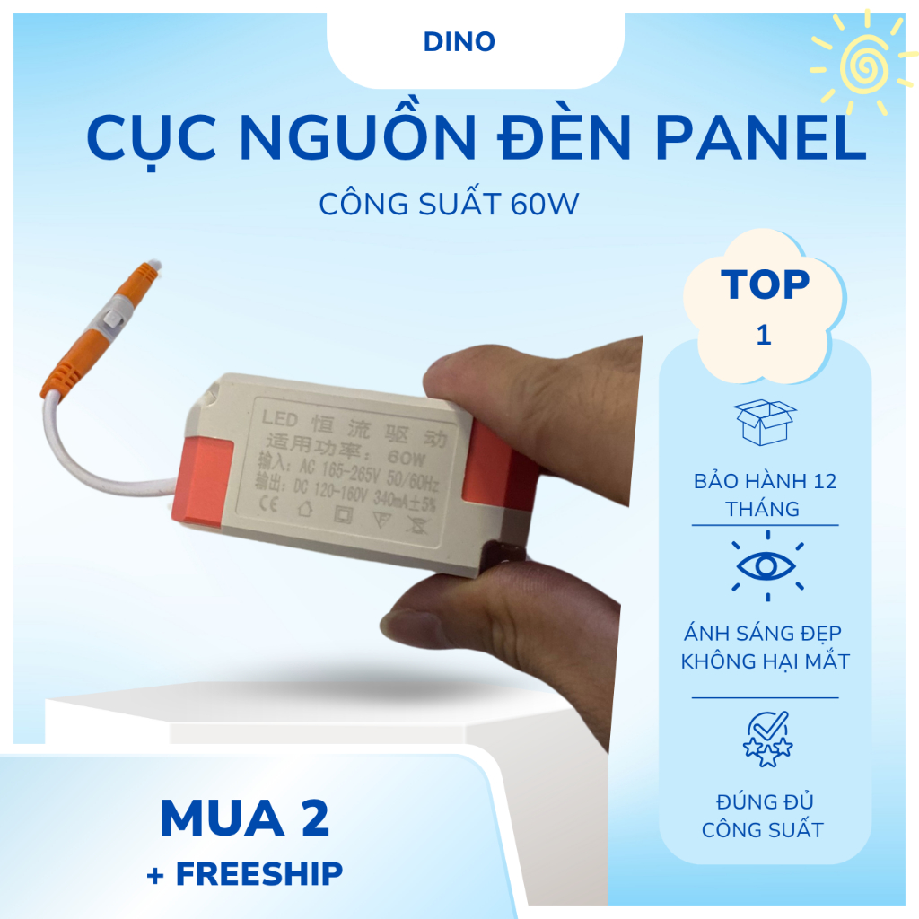 NGUỒN ĐÈN LED PANEL 600x600mm, CÔNG SUẤT 40W-60W, LED DRIVER, DÙNG CHO ...