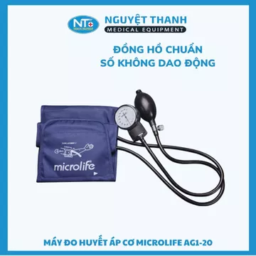 Máy đo huyết áp cơ Microlife AG1-20, gồm bộ đo và ống nghe, đồng hồ chất lượng cao