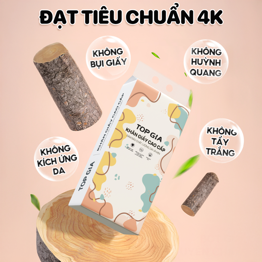 Giấy vệ sinh treo tường TopGia đa sắc treo đa năng từ bột giấy thiên nhiên, 1280tờ/4lớp
