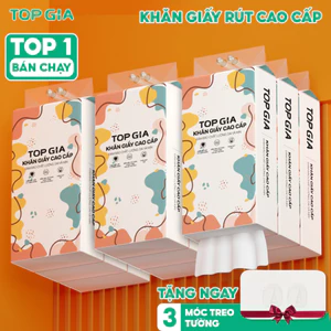 Giấy vệ sinh treo tường TopGia thùng 6 bịch đa sắc treo đa năng từ bột giấy thiên nhiên, 1280tờ/4lớp