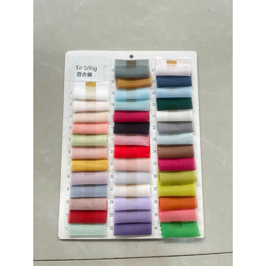 bảng màu vải tơ