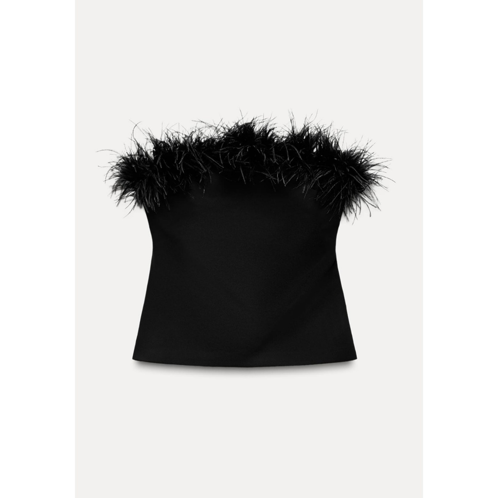 Áo cúp ngực nữ ELLA DORA peplum phối lông 2 lớp form gọn tôn dáng sang trọng  thanh lịch [SM135]