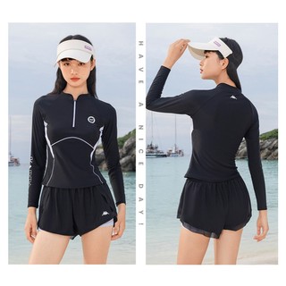 Đồ Bơi Nữ Đi Bơi Đi Biển Dài Tay Chống Nắng Cao Cấp Quần Hai Ống