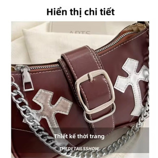 Túi Đeo Vai Vuông Nhỏ Thời Trang Cá Tính Màu Tương Phản Đeo Hông Xách Tay Thường Ngày