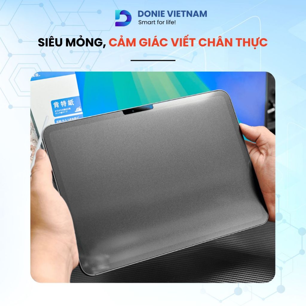 Miếng Dán Paperlike iPad Nano Tháo Rời Nhám Mịn Viết Vẽ Như Giấy Gen 10/11 Air 4/5/6 | DONIE C05