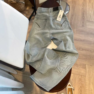 Quần Jeans THE QUAO Nữ Lưng Cao Ống Suông Thêu Túi R0510_493( CHUẨN SIZE)