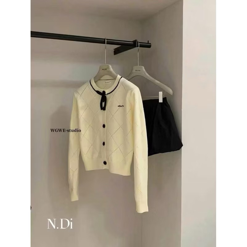 𝑺𝒔𝒖.𝑺𝒕𝒖𝒅𝒊𝒐[CÓ SẴN]Wg.we ÁO LEN KHUY NGỰC CỔ NƠ SIU XINH WGWE QUẢNG CHÂU LOẠI MỘT