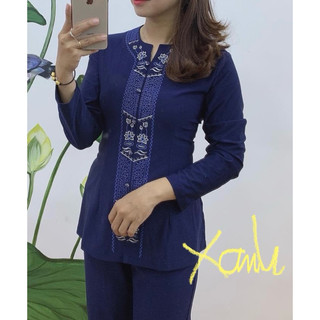 Thun Khoá Lắc Sen # Đồ Lam Đi Chùa # Đồ Bộ Nữ # Quần Áo