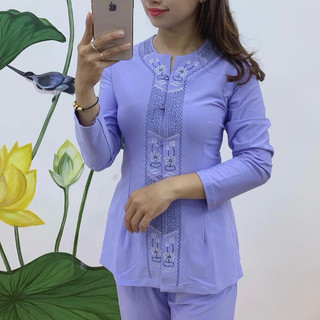 Thun Khoá Lắc Sen # Đồ Lam Đi Chùa # Đồ Bộ Nữ # Quần Áo