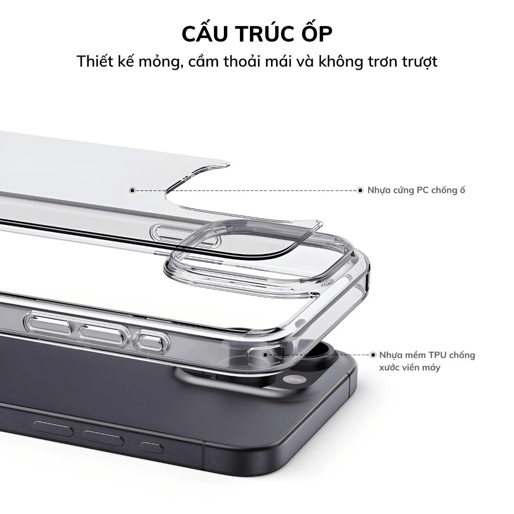 Ốp Likgus Crystal trong suốt  chống ố vàng IPhone 17Promax 17Pro 17Air 17 16 15 14 13 12 11Promax