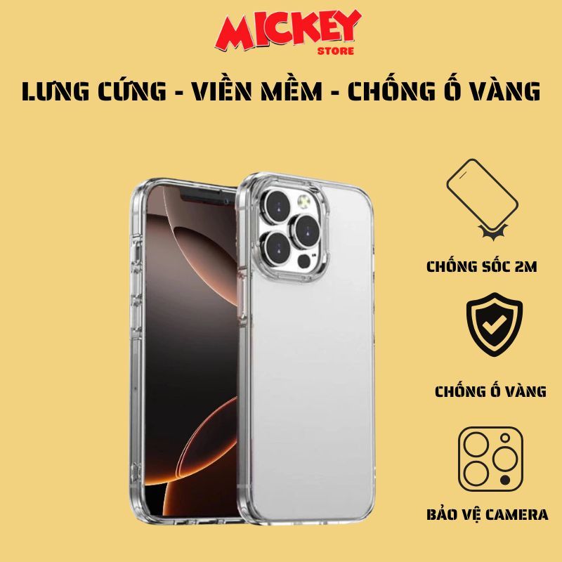 Ốp Likgus Crystal trong suốt  chống ố vàng IPhone 17Promax 17Pro 17Air 17 16 15 14 13 12 11Promax