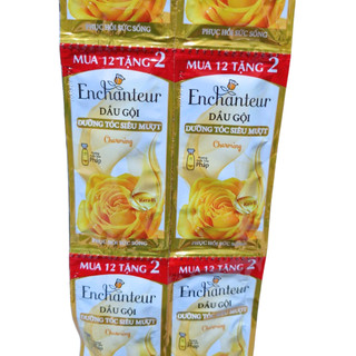 4 Dây 56 Gói Dầu gội Dưỡng Tóc Siêu Mượt Enchanteur 6g Vàng - Tím date mới