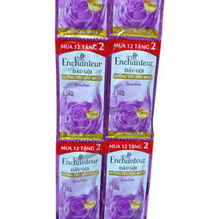 4 Dây 56 Gói Dầu gội Dưỡng Tóc Siêu Mượt Enchanteur 6g Vàng - Tím date mới