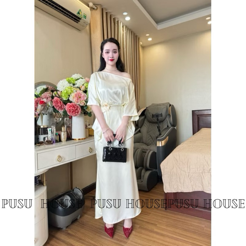 Set đầm váy siêu sang lụa hàn châu đuôi cá cao cấp- Pusu house
