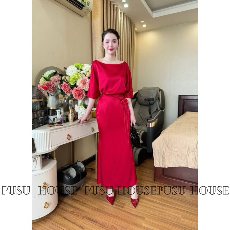 Set đầm váy siêu sang lụa hàn châu đuôi cá cao cấp- Pusu house