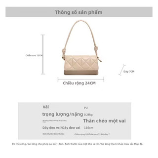 Túi Đeo Chéo Vai Đơn Nữ Kẻ Caro Phong Cách Thời Trang Kiểu Pháp