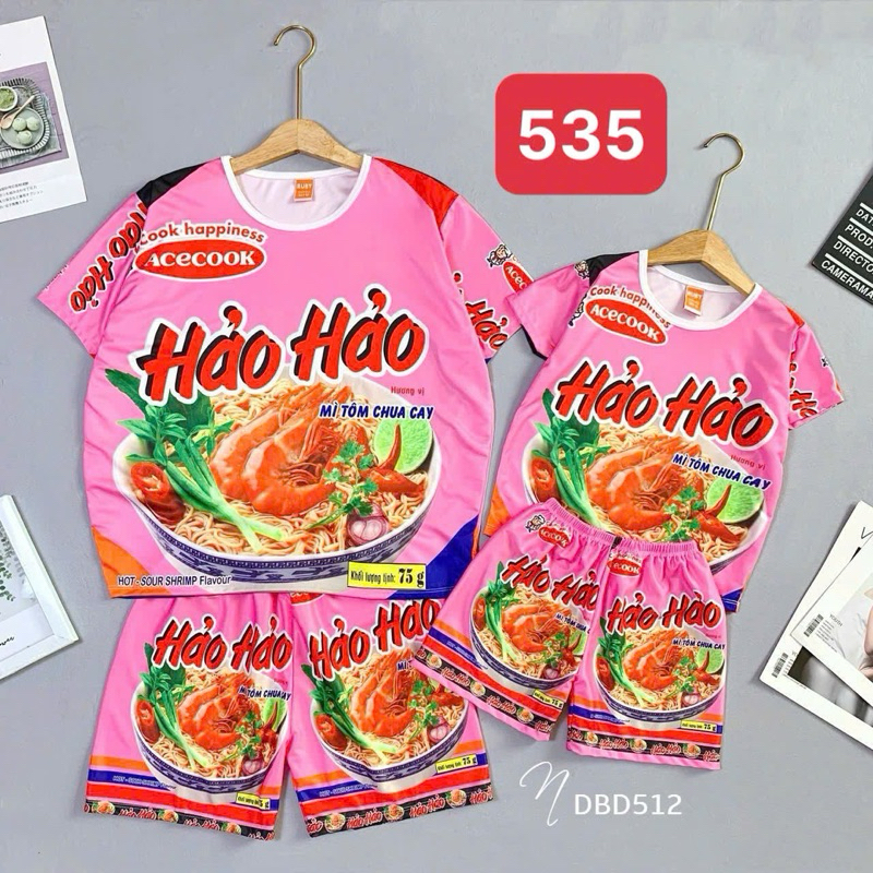 Bộ mì hảo hảo 535 đủ size 7-75kg