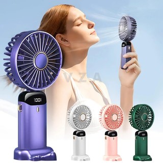 Bảo hành 12 tháng Quạt sạc mini cầm tay N15 có thể gập lại, treo, 5 tốc độ, có màn hình kỹ thuật số