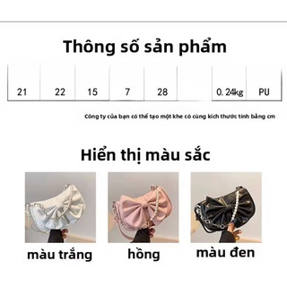 Túi Đeo Chéo Nữ Vai Đơn Thiết Kế Mới Bằng Dây Chuyền Có Nút Thắt Hình Nơ Thời Trang