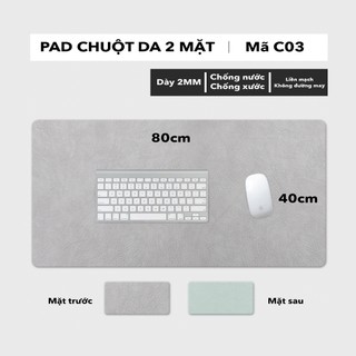 Thảm Lót Chuột Da PU 2 Mặt 40x80cm - Giống da thật 90% - Chống Nước - Chống Trầy