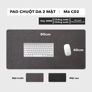 Thảm Lót Chuột Da PU 2 Mặt 40x80cm - Giống da thật 90% - Chống Nước - Chống Trầy