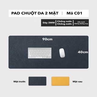 Thảm Lót Chuột Da PU 2 Mặt 40x90cm - Giống da thật 90% - Chống Nước - Chống Trầy