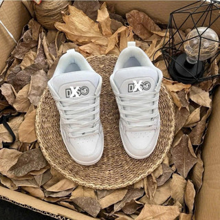 Giày thể thao bigsize nam nữ trượt ván cổ thấp DVS màu trắng cao cấp , sneaker thời trang độn đế tăng chiều cao