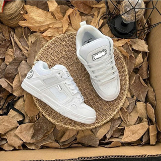 Giày thể thao bigsize nam nữ trượt ván cổ thấp DVS màu trắng cao cấp , sneaker thời trang độn đế tăng chiều cao