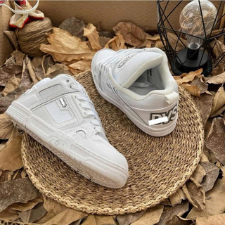 Giày thể thao bigsize nam nữ trượt ván cổ thấp DVS màu trắng cao cấp , sneaker thời trang độn đế tăng chiều cao