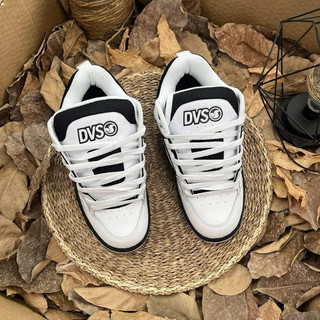 Giày trượt ván bigsize nam nữ dáng thể thao cổ thấp DVS màu đen trắng đế bằng cao cấp , sneaker thời trang độn đế