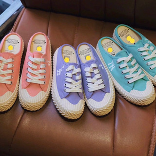 Giày sục thời trang bigsize nữ MLB màu tím LA đế bằng siêu dễ thương êm nhẹ , sneaker giày lười thời trang hè 2025
