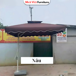 Ô Lệch Tâm Vuông 2.5x2.5m | 4 Nan Cao Cấp Nhập Khẩu | Đế Inox In Logo | Bảo Hành 12 Tháng