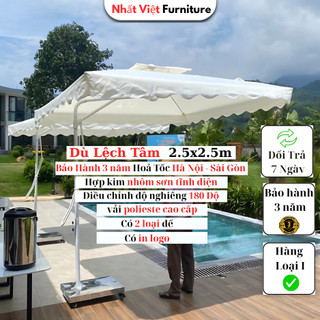 Ô Lệch Tâm Vuông 2.5x2.5m | 4 Nan Cao Cấp Nhập Khẩu | Đế Inox In Logo | Bảo Hành 12 Tháng