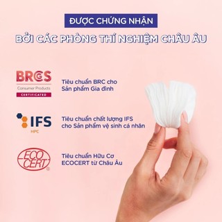 Bông tẩy trang Tippys Classic Make Up Pads tiêu chuẩn châu âu 100% cotton thiên nhiên