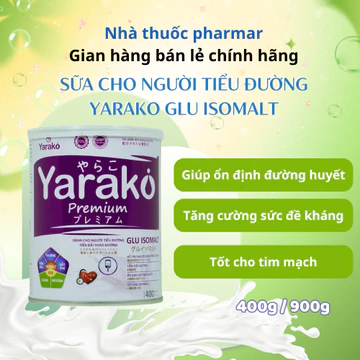 Sữa Tiểu Đường YARAKO PREMIUM GLU ISOMALT Dành Cho Người Tiểu Đường Và Tiền Đái Tháo Đường 400g/900g