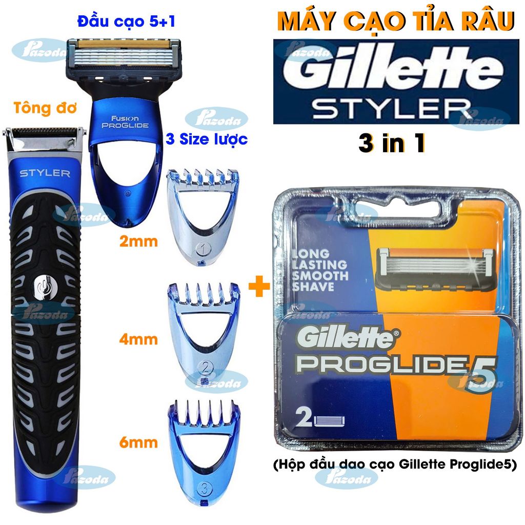 Máy cạo tỉa râu Gillette Styler 3 in 1 (Tông đơ cạo râu, cắt tóc, cạo ...