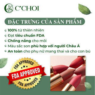 Son sáp lì C'CHOI Lady Leader Mịn Mượt Nhẹ Môi An Toàn Cho Phụ Nữ Có Thai L11- Cam Đất